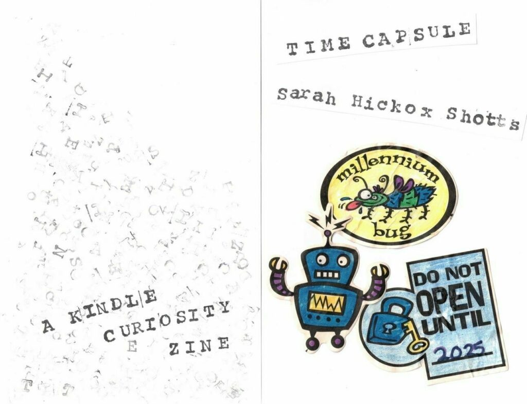 Time Capsule Zine Cover with Crayola Stickers and Rubber Stamps