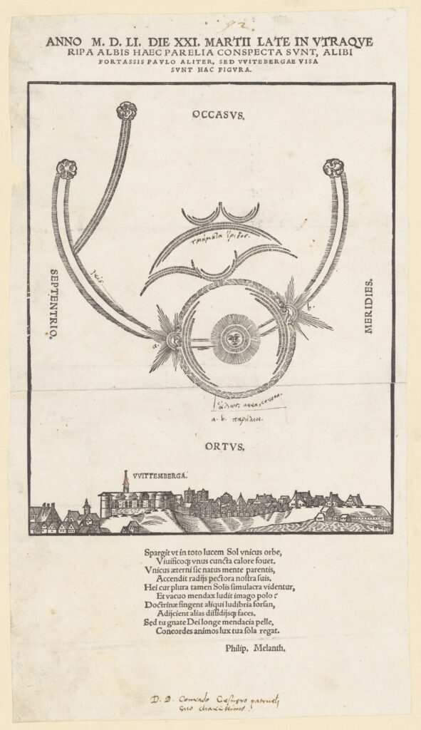 16th century woodcut broadsheet illustration of star paths