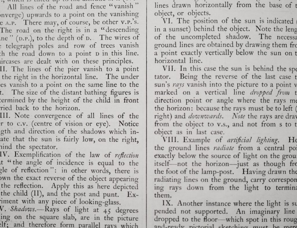Photograph of two columns of text on a page