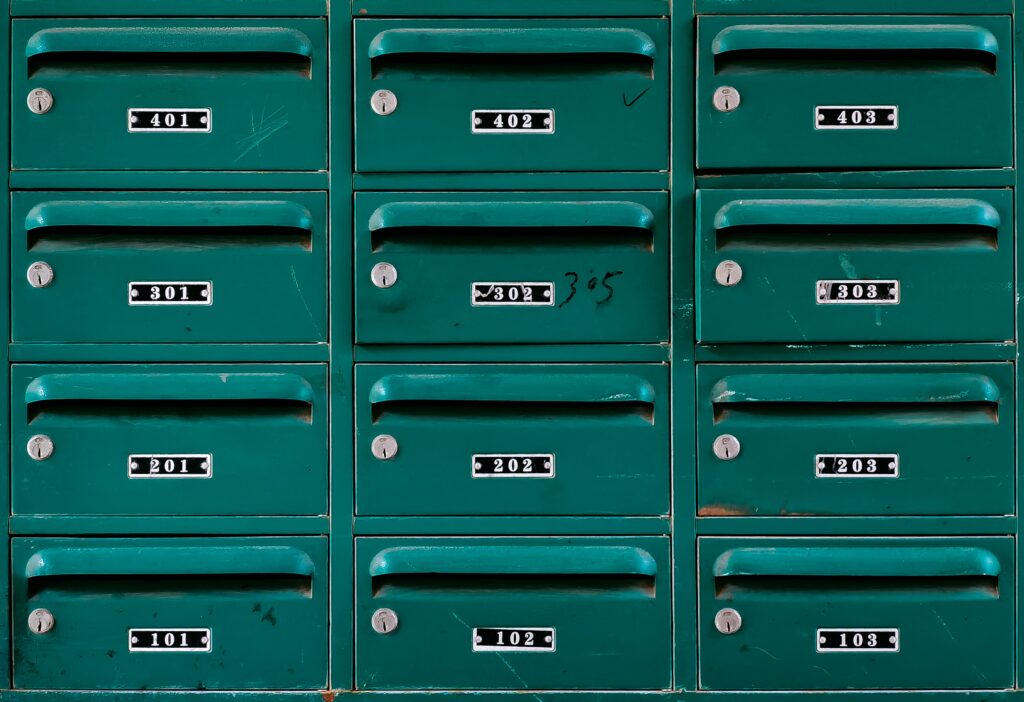 Green postboxes