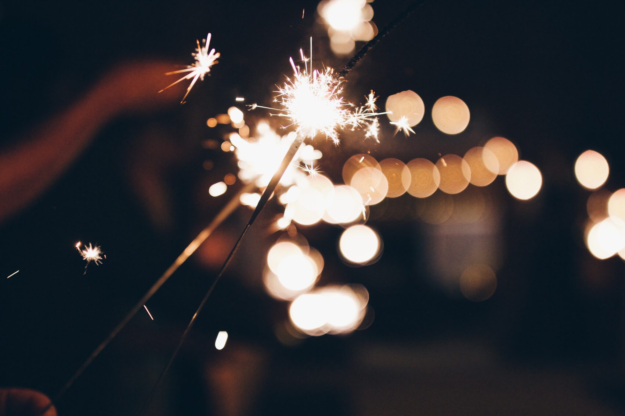 Sparklers at night