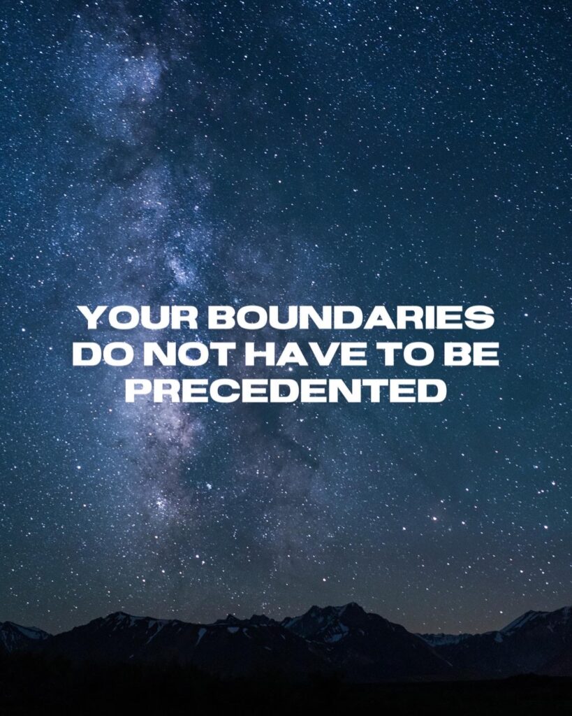 Your boundaries do not have to be precedented. On photograph of milky way with mountain range.