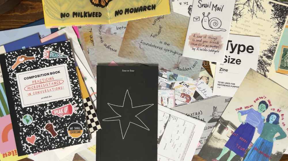 Pile of overlapping zines and art prints. All linked below.