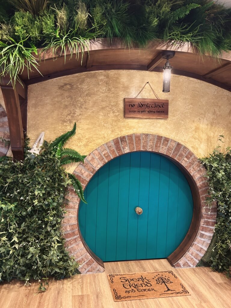 Life size hobbit hole in bookstore Dad Suggests Books in Fayetteville Arkansas.